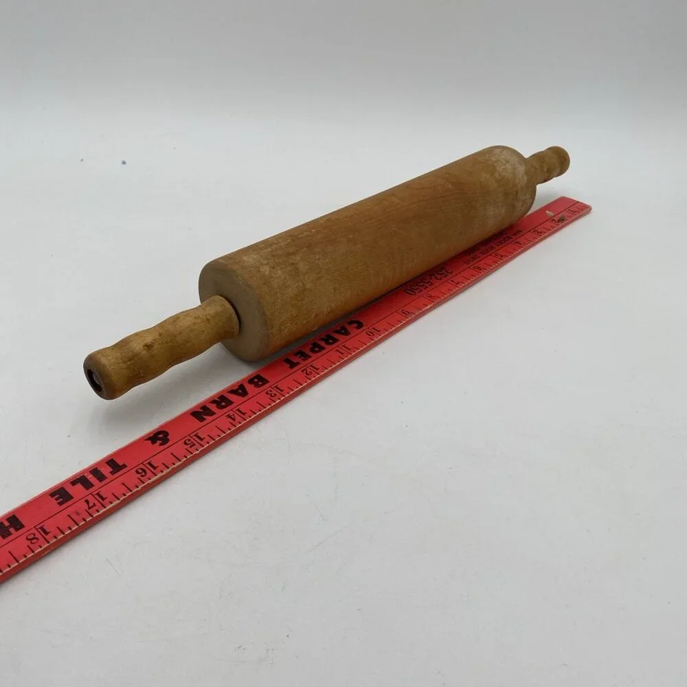 Vintage Wood Rolling Pin Handles Farmhouse Country Primative Wooden 16